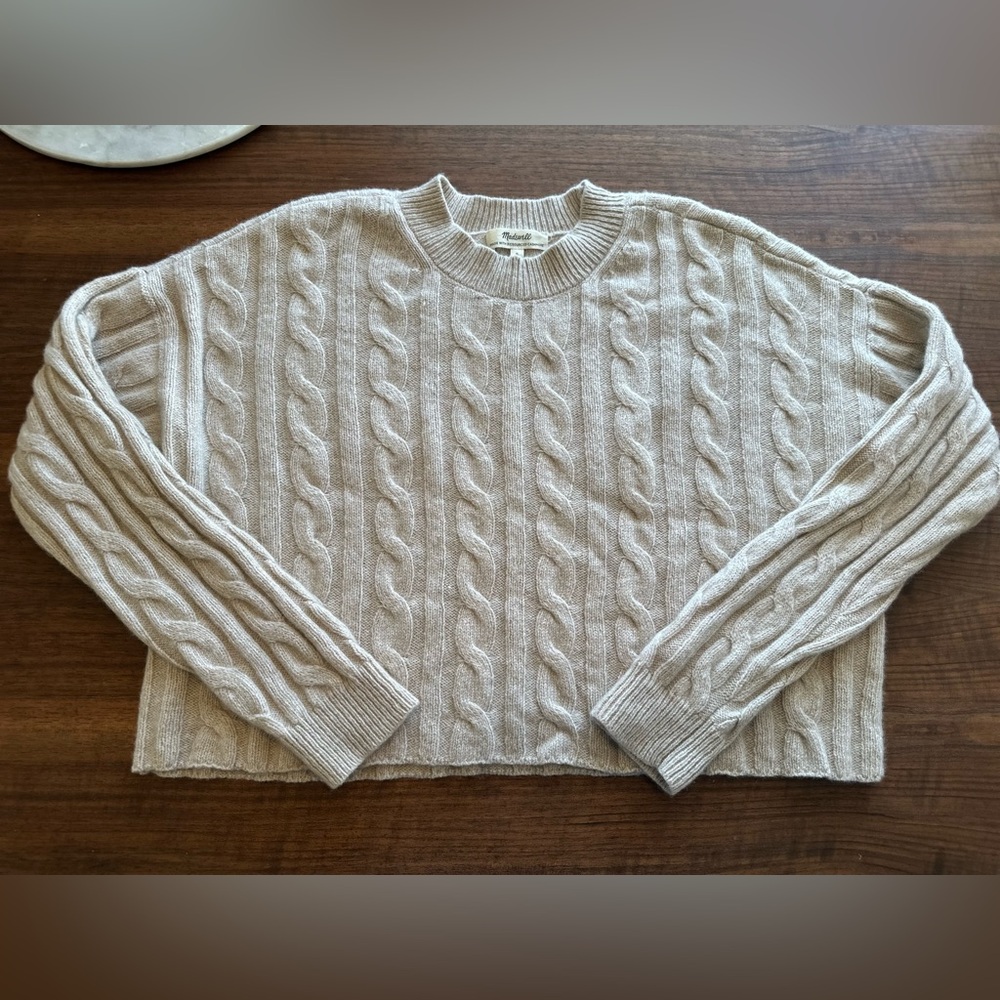 Madewell (Re)sourced Cashmere Cable-Knit Crop Sweater